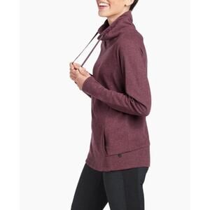 Kuhl Womens Freethinkr Pullover Mock Neck Sweatshirt Large Purple Wine Outdoor
